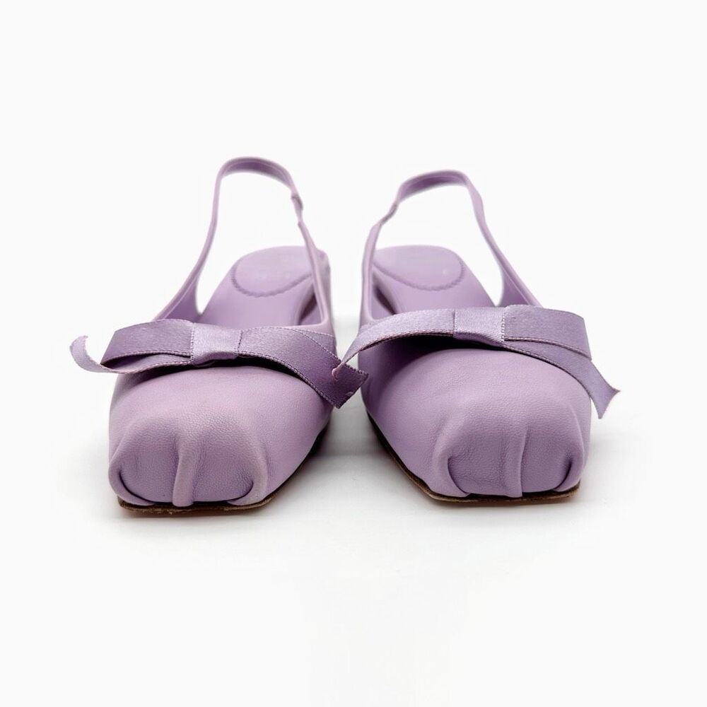 CHRISTIAN LOUBOUTIN Mamaflirt Slingback Ballet Heels Size 37.5 Purple Leather - Picture 9 of 13